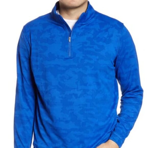 Peter Millar Men’s Crown Sport Perth Performance 1/4 Zip XXL Camo Jacquard - Picture 3 of 11